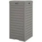 31 Gallon Outdoor Trash Can, Garbage Can with Tiered Lid and Drip Tray, Water...