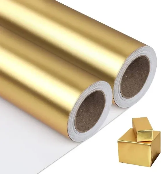 Golden Metallic Wrapping Paper - Solid Color Matte Paper Perfect for Wedding,Bir