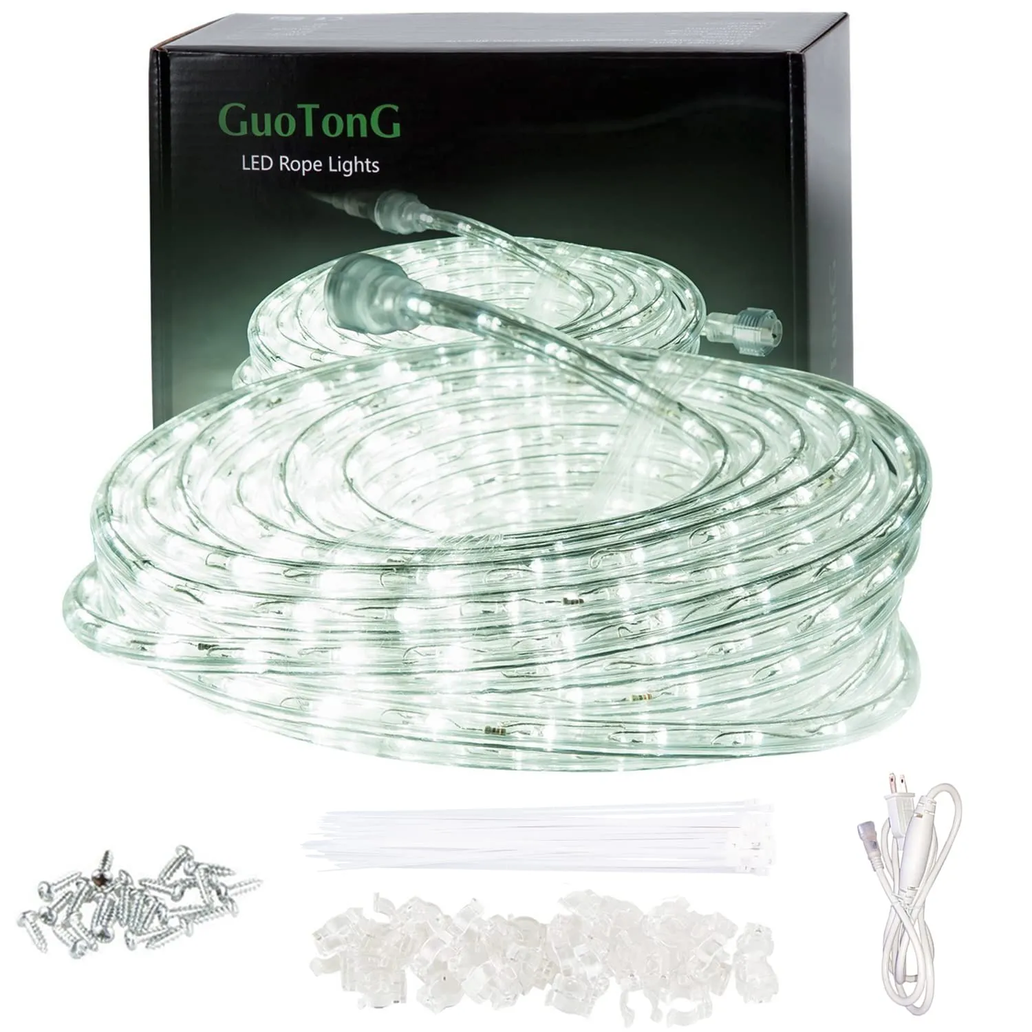 GUOTONG 50ft/15m Plugin Rope Lights