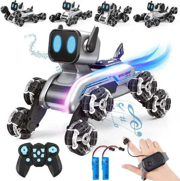 Robot Dog Toys for Age 8-13, 8WD Remote Control Cars Robot Dog Rc Car with Light