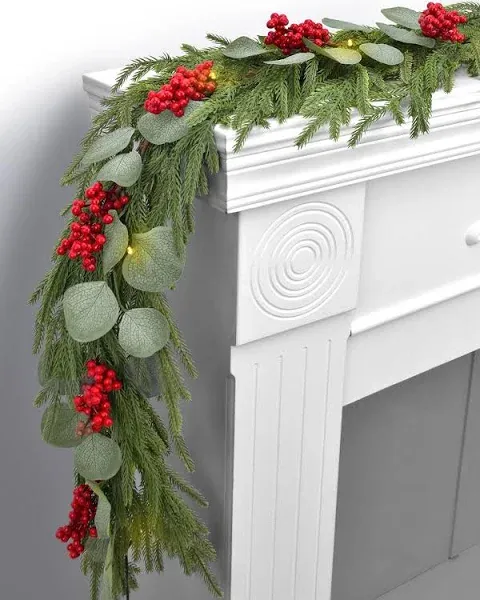 letesult 6 Ft Christmas Norfolk Pine Garland,Artifi<wbr/>cial Christmas Cedar Garla...