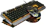 Iron Orange Yellow Gaming Keyboard Mouse Combo104