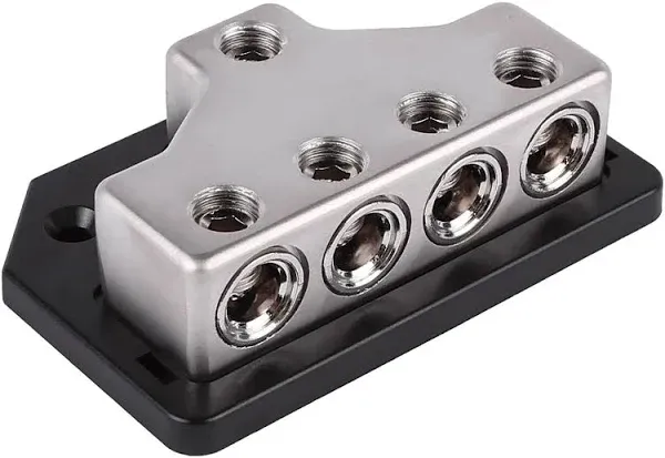 NEW SKAR AUDIO X1 1/0 OR 4 GA INPUT TO X4 1/0 OR 4 GA OUTPUT DISTRIBUTION BLOCK