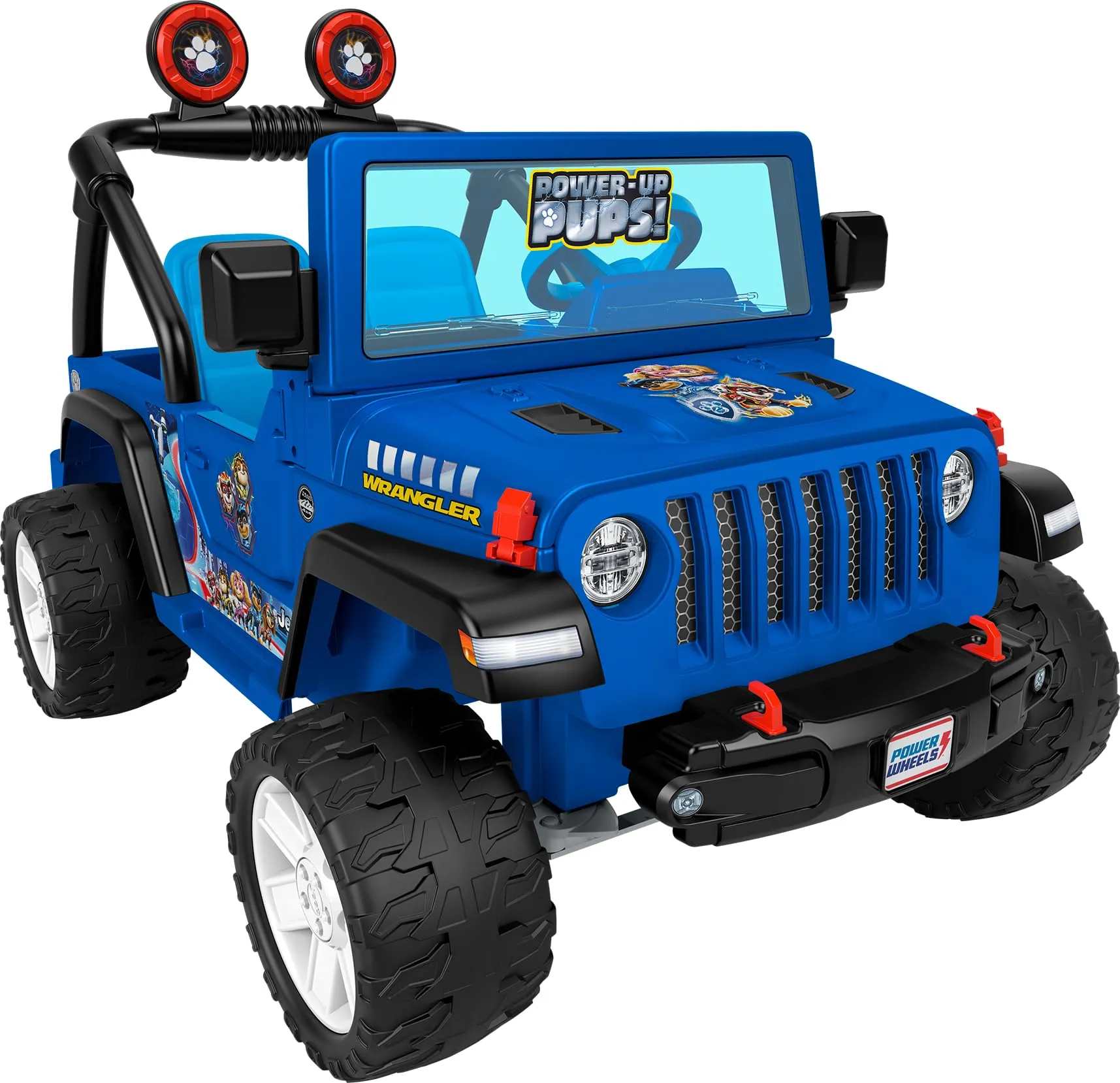 Fisher Price Paw Patrol Mighty Movie Jeep Wrangler Ride On Vehicle in Blue