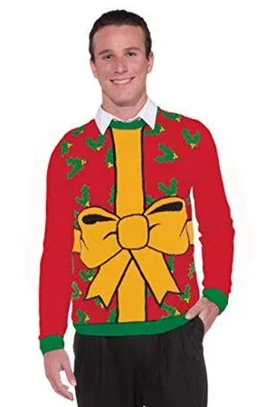 Men's Forum Novelties Adult All Wrapped Up Red Ugly Christmas Sweater