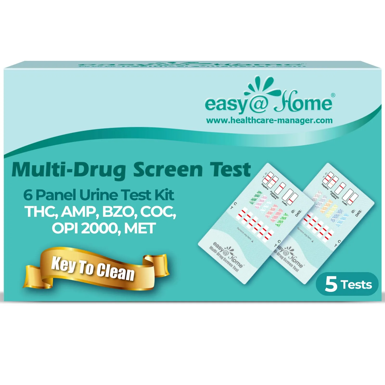 Easy@Home 6 Panel Instant Urine Dip Test Kits - Over The Counter Use Home Testing Strips-#EDOAP-264-200 Pack