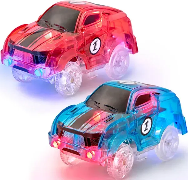 JitteryGit Replacement Light Up Magic Cars for Glow Flex Tracks