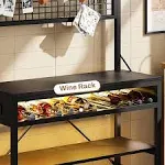 Bakers Rack with Power Outlet 6-Tier Coffee Bar Microwave Stand