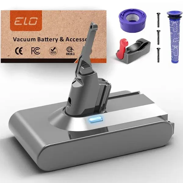 ELO V8 Battery Replacement 21.6 V Compatible with Dyson V8 SV10 V8 Animal V8 Absolute V8 Motorhead V8 Carbon Fiber V8 Fluffy Series Cordless Vacuum