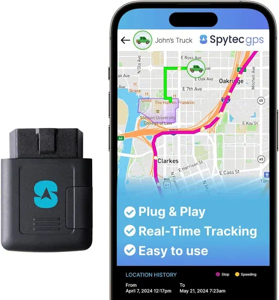 Spytec GPS OBD Unlimited GPS Tracker, Real Time Alerts and Reporting for Vehicles, Personal Car Tracking, Work Truck Monitoring, Commercial Drivers