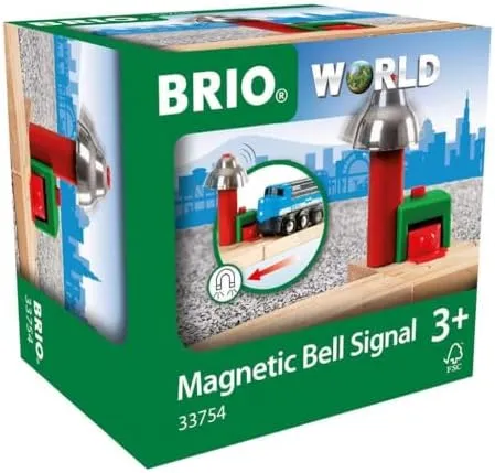 Brio Magnetic Bell Signal, Green - Accessory for Toy Train Sets, Ages 3 and Up