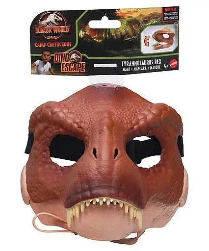 TYRANNOSAURUS REX MASK Jurassic park Jurassic world NEW dinosaur CAMP CRETACEOUS