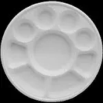 Pooja Bazar 9 Compartment Biodegradable Party Thali Plates (100 Pack)