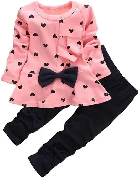 Baby Girl Clothes Infant Outfits Set 2 Pieces with Long Sleeved Tops + Pants