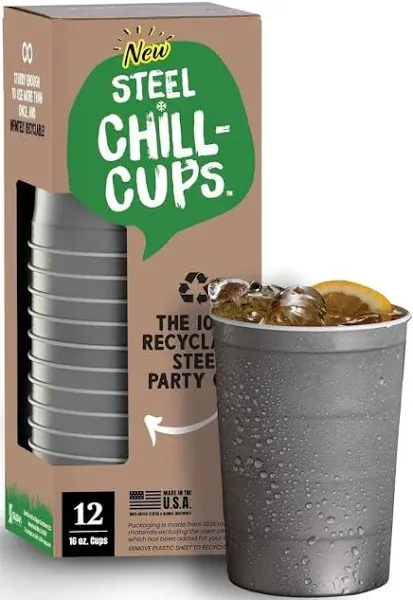 Steel Chill Cups 16 oz. Party Cups