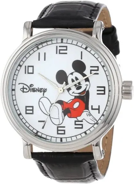 Disney Mickey Mouse Vintage-Style Leather Watch