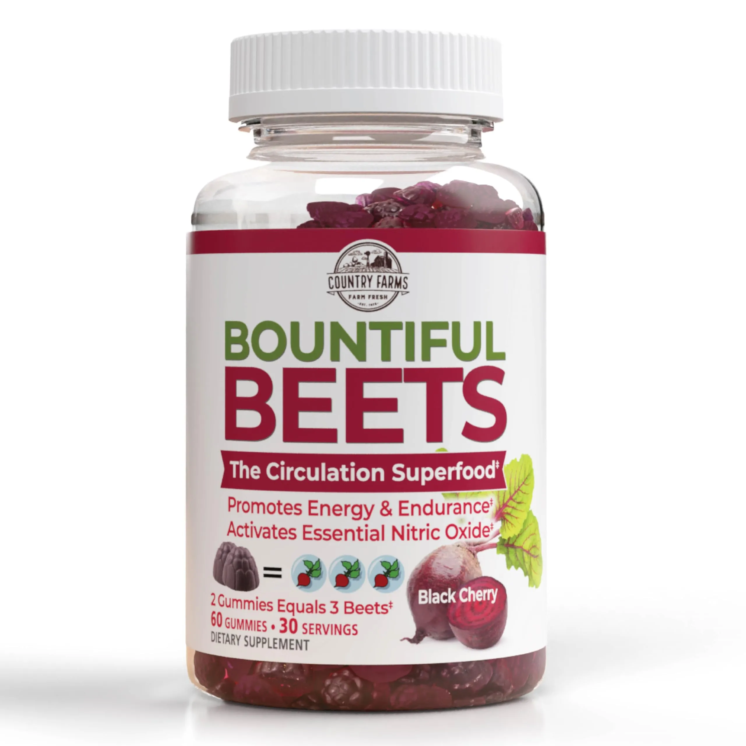 Country Farms Bountiful Beets Black Cherry 60 Gummies