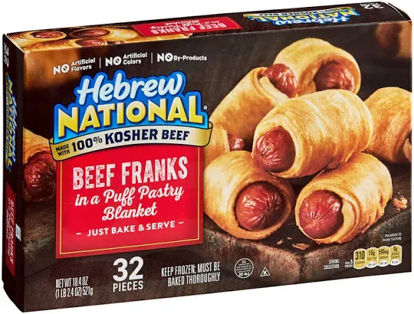 Hebrew National Beef Franks in a Puff Pastry Blanket - 192/Case