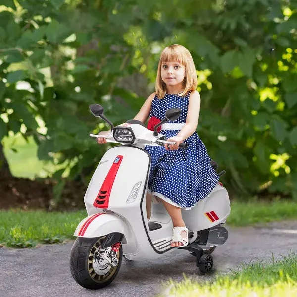 Kids Vespa Electric Motorcycle with Training Wheels