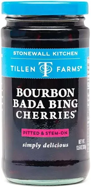 Tillen Farms, Rum Bada Bing Cherries, 13.5 oz Jar