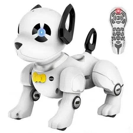 Remote Control Robot Dog Toy, RC Dog Programmable Smart Interactive Black White