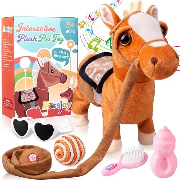 Walking Pony Toy Musical Singing Dancing Plush Interactive Pony Walk along Horse