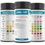 Palinoia Urs 10-in-1 Urine Test Strips 10 parameters Testing UTI, Urinalysis for Ketosis, PH, Protein, Kidney and Liver Function, 100 ct