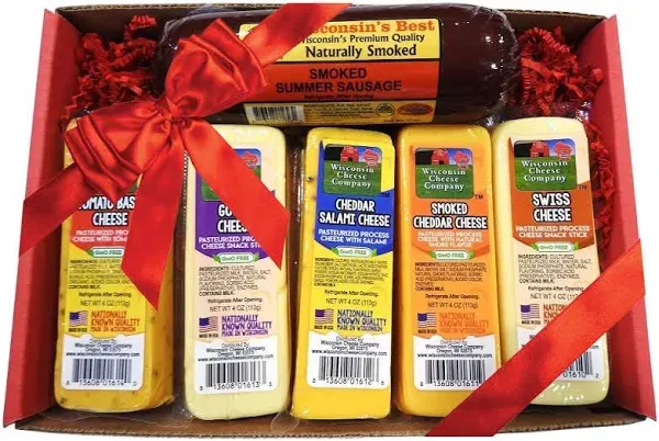 Wisconsin's Best Specialty Cheese and Sausage Sampler Gift Box - SCS222-6 | Blain's Farm & Fleet