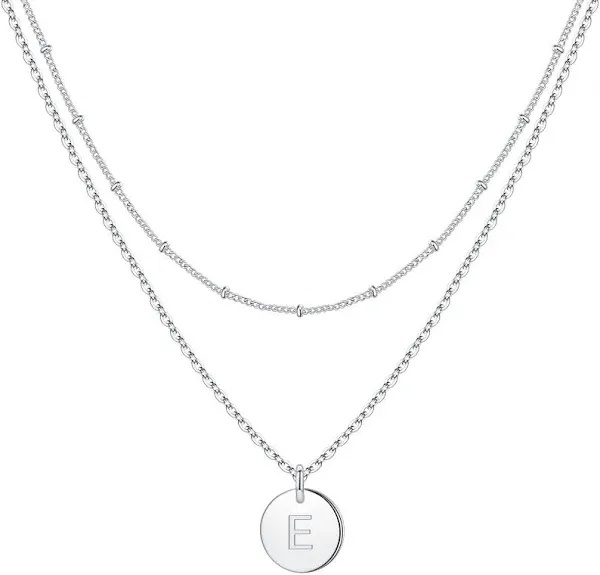 IEFWELL Silver Necklaces for Women Initial Necklaces for Women Teen Girls Gifts Necklaces for Women Girls