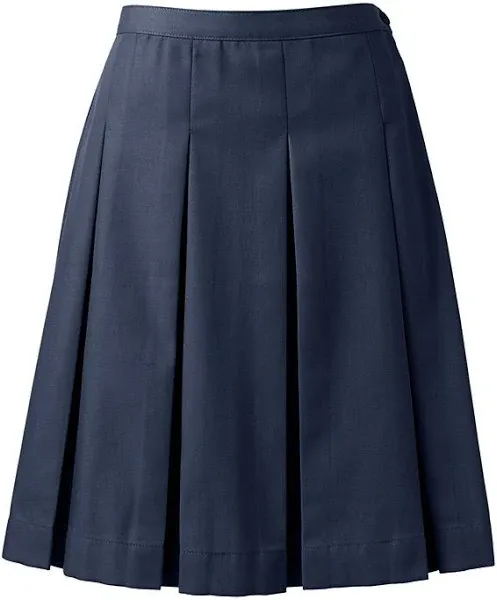 Lands' End Women's Poly-Cotton Box Pleat Skirt