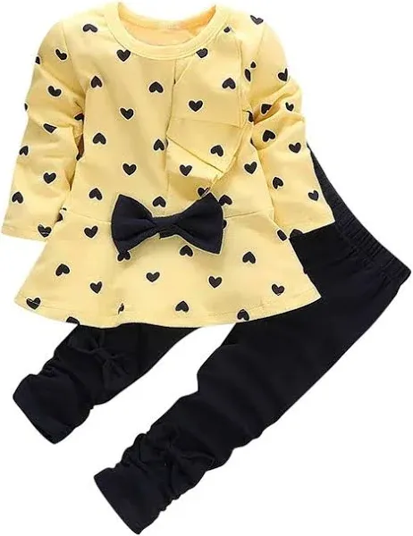 Baby Girl 2-Piece Long Sleeved Outfit Set