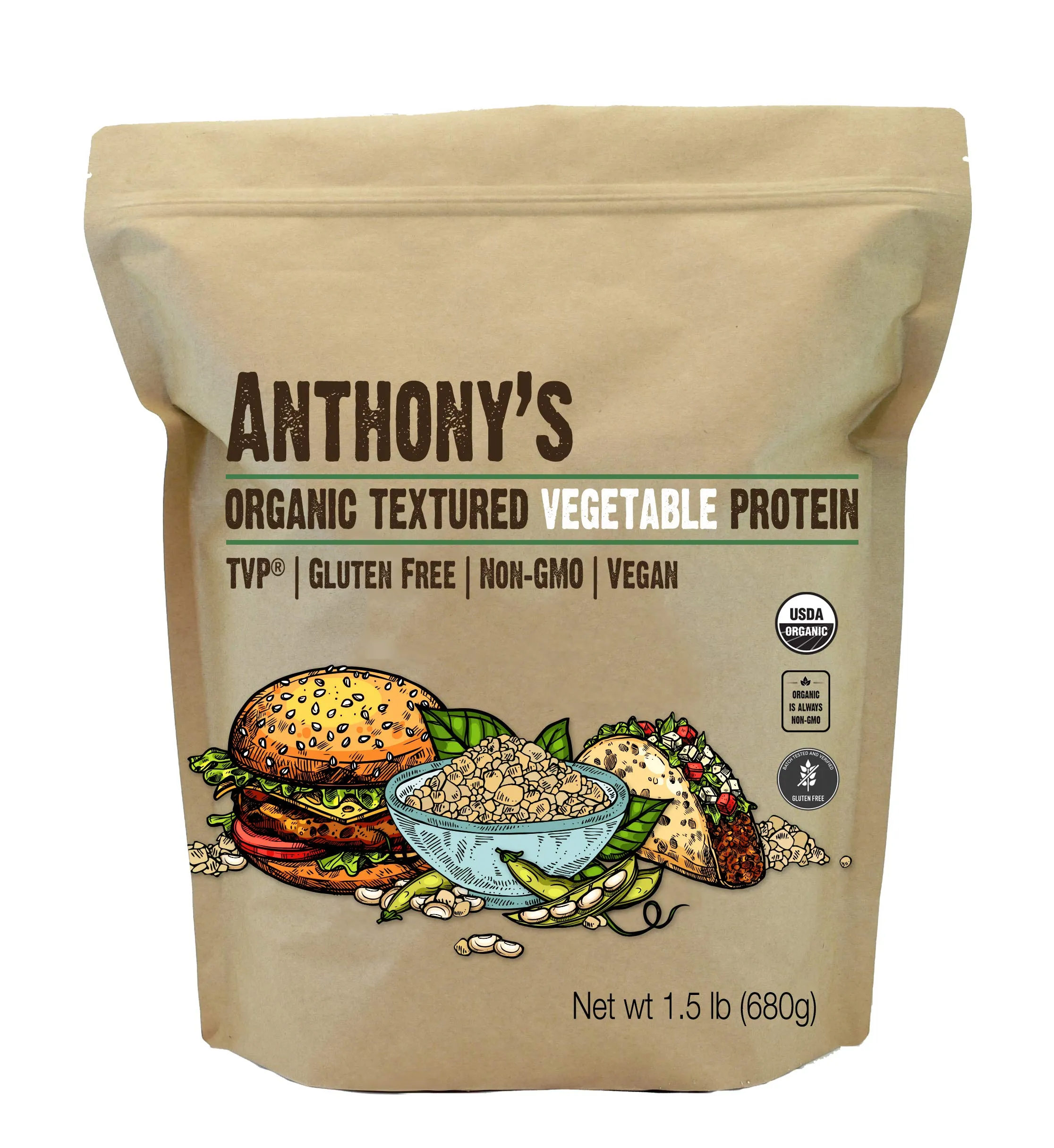 Anthony's Organic Textured Vegetable Protein