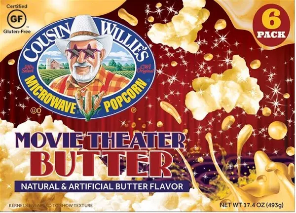 Cousin Willie's Movie Theater Butter Microwave Popcorn