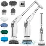 Leebein Electric Spin Scrubber, 2024 New Electric Scrubber with 4 Adjustable Angles and 8 Brush Heads, Shower Scrubber with Long Handle & Remote