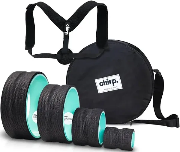 Chirp Ultimate Back + Neck Bundle, 4-Pack Wheel Roller Set with Carrying Case & Posture Corrector, Includes Focus, Deep Tissue, Firm, & Gentle Wheels, Supports Up to 500 lbs.