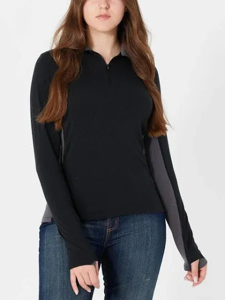 Kerrits Stable Temp Merino Wool Quarter Zip Top - Black