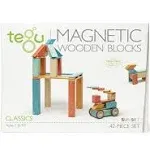 42 Piece Tegu Magnetic Wooden Block Set, Sunset, 1-99 Years Old