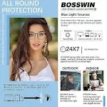 BOSSWIN Blue Light Blocking Glasses for Women/Men - 4Pack Computer Reading/Gaming/TV/Phones Glasses Anti UV Glare Eyestrain