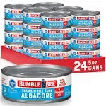 Bumble Bee Chunk White Albacore Tuna in Oil, 5 oz Can (Pack of 24) - Wild Caught Tuna - 23g Protein per Serving, High in Omega-3s - Non-GMO Project