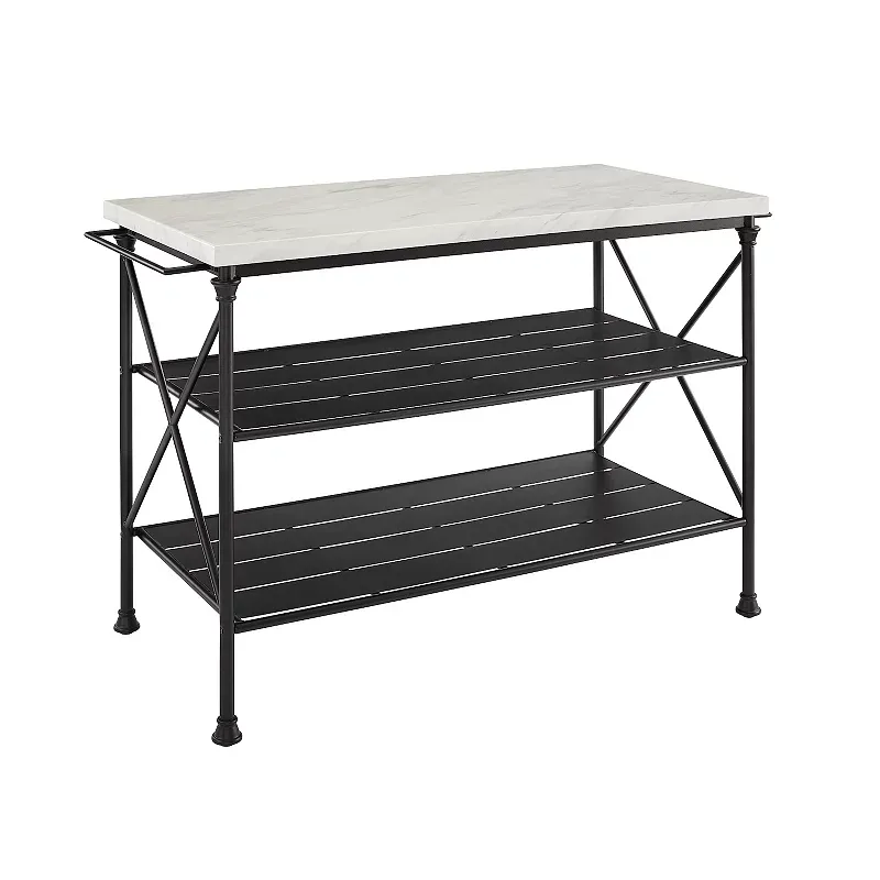 Crosley Madeleine Kitchen Island, Matte Black