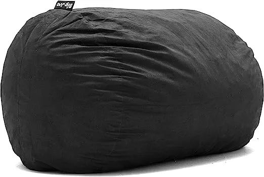 Big Joe Fuf Media Lounger Foam Filled Bean Bag Chair with Removable Cover, Cocoa Lenox, Durable Woven Polyester, 6 feet Giant