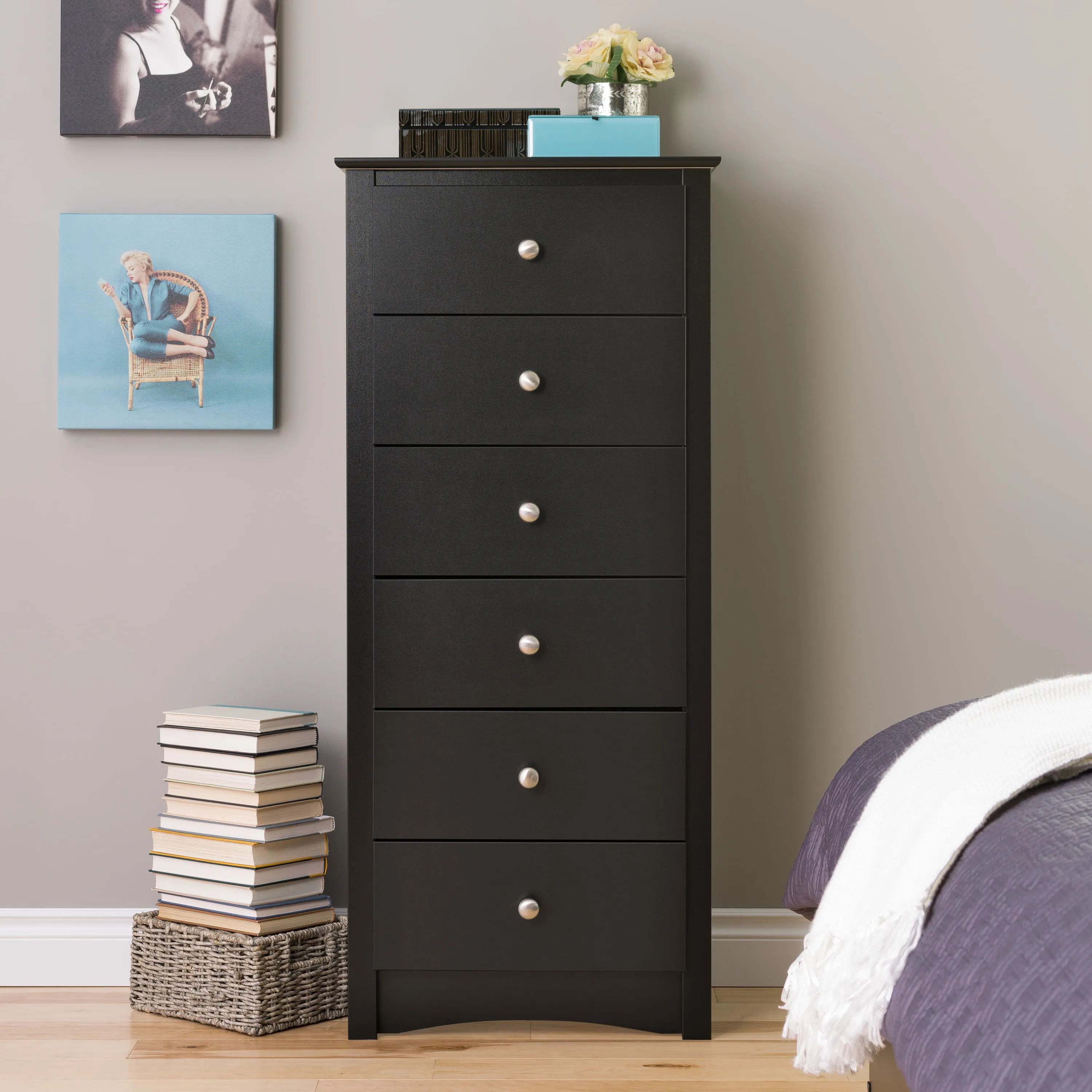 South Shore Fusion 6-Drawer Double Dresser, Black