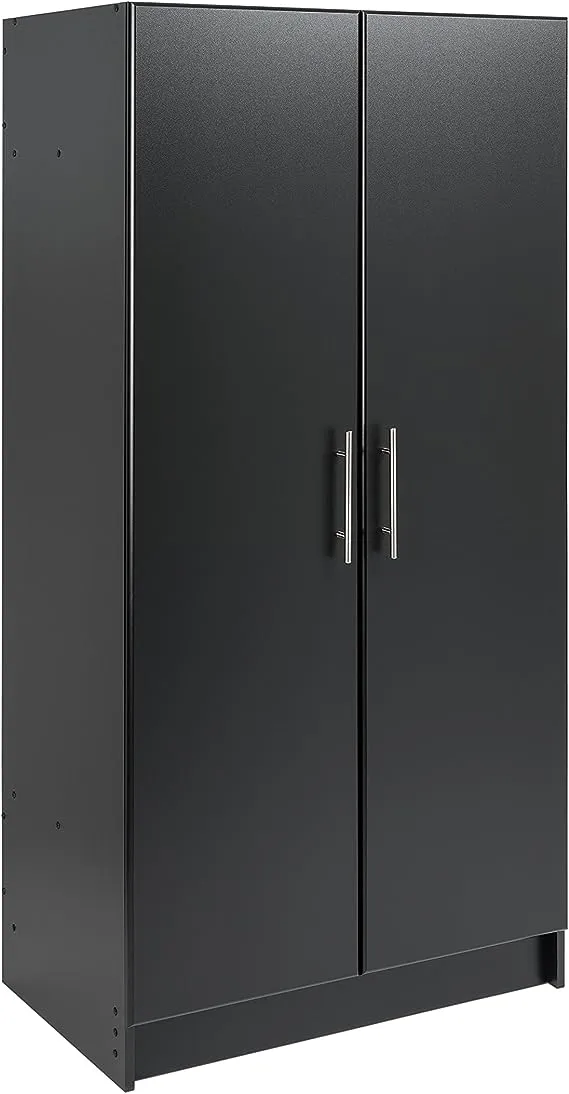 Wood Freestanding Garage Cabinet in Black (32 in. W x 65 in. H x 20 in. D)