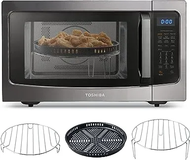 1.5 cu. ft. in Black Stainless Steel 1000 Watt Countertop Microwave Oven with Air Fryer, Convection, Smart Sensor