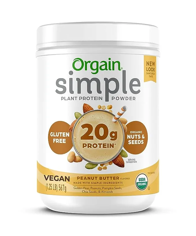 Orgain Simple Organic Vegan Plant Based Protein Powder, Vanilla, 20g Protein, 1.25 lb