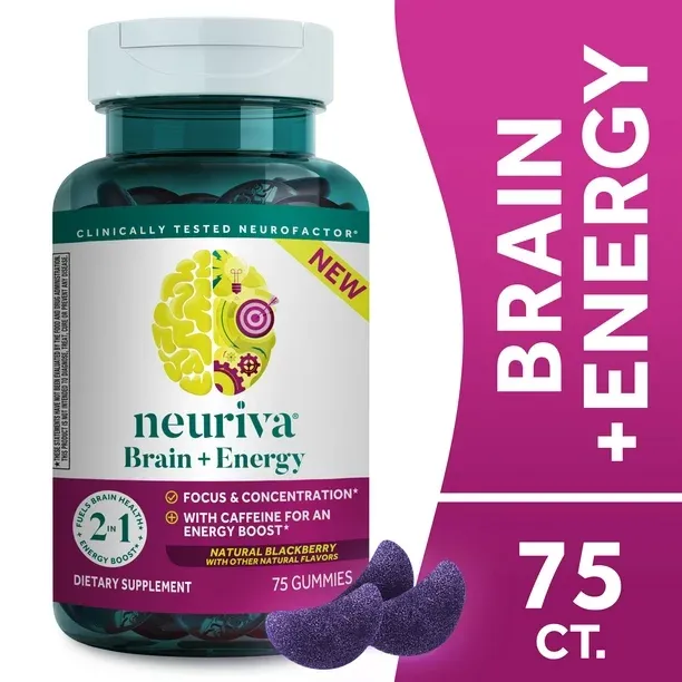 Neuriva Brain + Energy Gummies - Blackberry - 75 Gummies