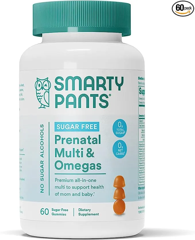 Prenatal Multi & Omegas, Sugar Free, Lemon, 60 Gummies, SmartyPants