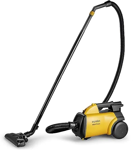 Eureka 3670m Canister Cleaner, Lightweight Powerful Vacuum for Carpets and Hard Floors, w/ 5bags,Yellow