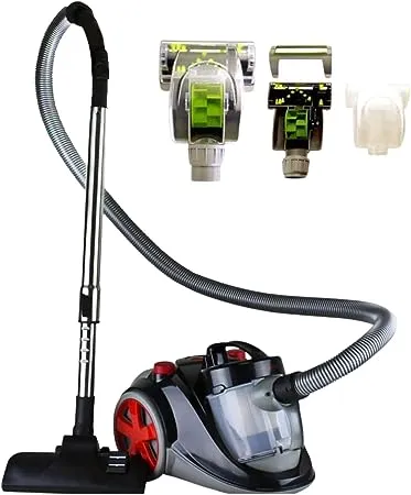 Ovente Cyclonic Bagless Canister Vacuum with HEPA Filter and Brush ST2010