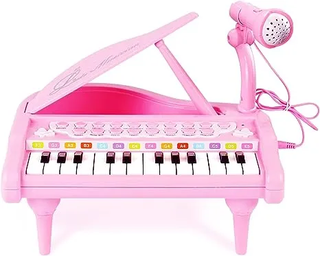 Conomus Piano Keyboard Toy for Kids-1 2 3 Year Old Girls First Birthday Gift -24 Keys Multifunctional Musical Electronic Toy Piano for ToddlersConomus Piano Keyboard Toy for Kids-1 2 3 Year Old Girls…